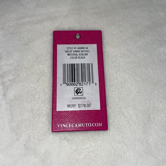 Vince Camuto Axmin Satchel Black Bublam Leather Crossbody Top Handle Bag Purse - Picture 10 of 12